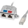 Adapter - rozdzielacz LAN RJ45 - 2xRJ45 FTP /2 urządzenia na 1 kablu/ AD-0026-S