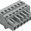 Socket header, 7 pole, pitch 5 mm, angled, gray, 231-107/008-000