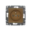 VENA Gniazdo pojedyncze z uziemieniem z przesłoną torów prądowych bez ramki patyna 513034 KOS