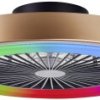 Lampa sufitowa LED z wentylatorem Brilliant Slimline G60060/86 40 W 4700 lm czarny, złoty