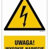 ZNAK - HA016 Uwaga wysokie napięcie 7,5 x 10 cm FN - Folia samoprzylepna