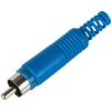 WCINCH-TB Wtyk RCA (cinch) niebieski z osłoną kabla (dł. złącza 58mm)