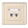 FLEXI Gniazdo telefoniczne pojedyncze 1xRJ11 + komputerowe pojedyncze 1xRJ45, kat. 5e, 8-stykowe, beznarzędziowe beżowy 1FGTK