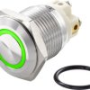 TRU COMPONENTS TC-7494692 Przycisk wandaloodporny TC-GQ16F-10E/L/G/12V/S, 16 mm, 48 V/DC, 2 A, 1 szt.