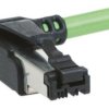 System cable, RJ11/RJ14 plug, angled to open end, Cat 5, PVC, 1.5 m, green, 09470600025