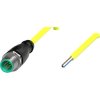 Sensor actuator cable, M12-cable plug, straight to open end, 4 pole, 2 m, PVC, yellow, 4 A, 456421