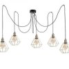 Lampa wisząca loftowa 5xE27 COMO GOLD