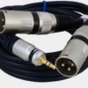 Kabel przyłącze dedykowane do mikserów 2x wtyk XLR/wtyk Jack 3.5 stereo MK32/B /1,0m/
