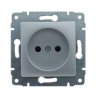 VENA Gniazdo pojedyncze b/u z przesłonami aluminium 514033