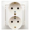 IMPRESJA Gniazdo podwójne z/u Schuko ecrue GP-2YS/27