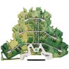 WAGO 2002-3207 PE Triple Deck 6 Conductor Ground Terminal Block Green-yellow