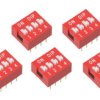 Opencircuit DIP switch 4 positions red - 5 pcs