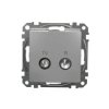 SEDNA DESIGN & ELEMENTS Gniazdo R/TV przelotowe (10dB) srebrne aluminium SDD113478R SCHNEIDER ELECTRIC