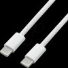 11998342 USB 2.0 cable, C plug to C plug, 60 W, white, 3 m