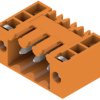 Pin header, 3 pole, pitch 3.5 mm, angled, orange, 1607050000