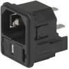 Combination element plug C14, 3 pole, snap-in, plug-in connection, black, 4301.0502