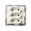 SONATA Gniazdo potrójne bez uziemienia EURO IP20 ecru GP-3R/m/27 OSPEL