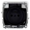 TREND Gniazdo bryzgoszczelne z/u (klapka dymna) srebrny 5GPB-1zdp