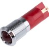 Lampka kontrolna do montażu panelowego 110V ac, czerwona 14mm LED Chrom Faston, oczko lutownicze RS PRO