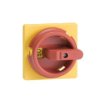 Pokrętło okrągłe żółto-czerwone IP65 I-0 ON-OFF na wałek 6mm OZ331SPRY do OT16...125F 1SCA113097R1001