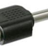 Adapter, 2 x RCA socket to 6.35 mm jack plug 3 pole, black, 11615