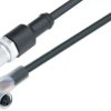 Sensor actuator cable, M12-cable plug, straight to M8-cable socket, angled, 3 pole, 1 m, PUR, black, 4 A, 77 3608 3429 50003-010