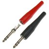 Wtyk JACK 6,3mm stereo odgiętka gumowa srebrny