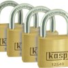 Padlock, four-pack, level 5, shackle (H) 22 mm, brass, (B) 40 mm, K12540D4