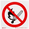 Samoprzylepna tabliczka ostrzegawcza /Zakaz używania otwartego ognia, Palenie tytoniu zabronione 150x150/ 11P/F/FS