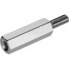 Hexagon spacer bolt, external/internal thread, M2.5/M2.5, 15 mm, brass, nickel-plated - lead-free, 21150222-BF