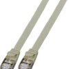 Patch cable with flat cable, RJ45 plug, straight to RJ45 plug, straight, Cat 6A, U/FTP, PVC, 0.5 m, gray, K5545GR.0,5