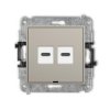 Mini Mechanizm Gniazda Podwójnego 2Xusb C-C, Bez Pola Opisowego Taupe...