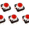 Opencircuit 12mm push buttons with red LED - 5 pieces