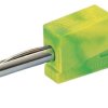 Adapter z wtykiem bananowym Męski Zacisk klatkowy typ Wtyk bananowy Zielony/żółty 20A WAGO rozmiar 4 mm