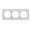 DECO Ramka 3 potrójna uniwersalna z tworzywa DECO Pastel Matt pudrowy róż 40DR-3 KARLIK