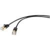 Renkforce RF-4538186 RJ45 Network Cable Black 0.50m Gold Plated Connectors