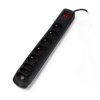 Listwa zasilająca z zabezpieczeniami Arcon R8 czarna - 8 gniazd - 3m