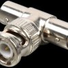 BNC T-piece, 1xplug 2xsockets
