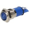 R-TECH 656933 Panel Indicator 12mm Domed 12V Blue Nickel Brass