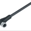 Sensor actuator cable, M8-cable socket, angled to open end, 4 pole, 5 m, PUR, black, 4 A, 79 3384 55 04