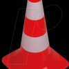 1190-50 Traffic cone, pylon, red/white, 50 cm