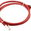 Kabel kategorii 6, Czerwony, Wtyk RJ45/męski RJ45dł.: 1m, mat. koszulki: LSZH