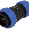 Wtyk; SP2910/P26II-1N; 26 torów; proste; lutowany; 0,75mm2; 13-16mm; SP29; na przewód; 30mm; skręcane; nylon66; niebiesko-czarny