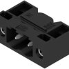 Pin header, 2 pole, pitch 5.08 mm, angled, black, 1837630000