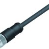 Sensor actuator cable, M12-cable socket, straight to open end, 4 pole, 5 m, PUR, black, 4 A, 79 3530 37 04