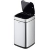 Durable 342123 Garbage Bin 12L Silver Stainless Steel Sensor Touch Lid