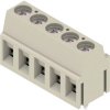 PCB terminal, 5 pole, pitch 5 mm, angled, gray, 1913160000