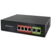 Qoltec Przełącznik sieciowy SWITCH FAST Ethernet PoE 4x RJ45 2x RJ45 Uplink 65W 10/100Mb/s
