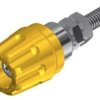 Pole terminal, 4 mm, yellow, 30 VAC/60 VDC, 16 A, M4 threaded bolt, nickel-plated, 930099103