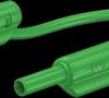 Measuring lead with (2 mm plug, spring-loaded, straight) to (2 mm plug, spring-loaded, straight), 0.3 m, green, PVC, 0.5 mm², CA